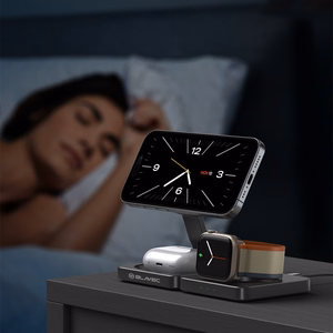 Blavec Induktiolaturi BQI-02 Qi 15W magneettinen Magsafe 3-in-1 Apple/Samsung Watch (BQI02-QIMB) musta