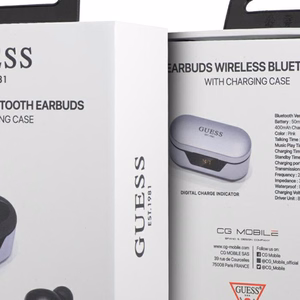 Guess GUTWST31EU TWS Bluetooth headphones + docking station purple/purple