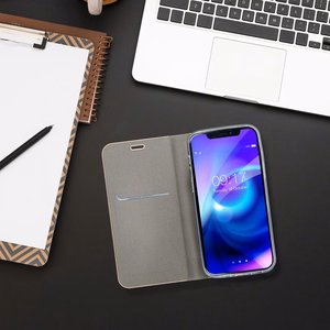 Luna Book Gold läppäsuojakuori Samsung A37 5G:lle - hopeinen