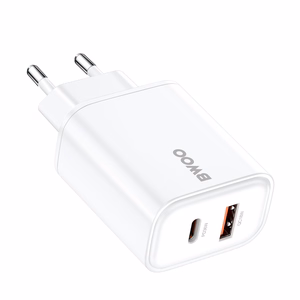 BWOO CDA207 PD 36W seinälaturi 1x USB-A + USB-C valkoinen
