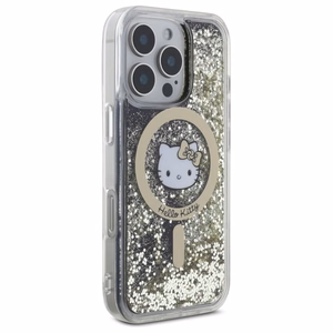 Hello Kitty Liquid Glitter Fever MagSafe Suojakuori iPhone 16 Pro:lle - kultainen