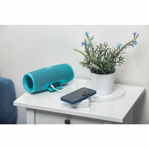 Monitoimilaturi Forcell F-Energy 4in1 2 x USB A + USB C 15W + Varavirtalähde 8000mAh + langaton lataus valkoinen