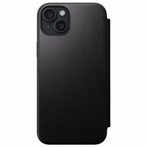 Nomad moderni nahkainen folio-kuori iPhone 15 Plus 6,7' musta