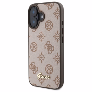 Guess Peony Script MagSafe Suojakuori GUHMP16SPGPYSW iPhone 16:lle - Ruskea