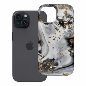 Case for iPhone 15 Forcell F-Protect Mirage compatible with Magsafe Military Drop-Test silver fog