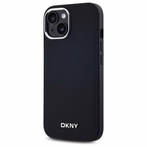 DKNY Plain Logo MagSafe iPhone 15:lle Suojakuori - Musta