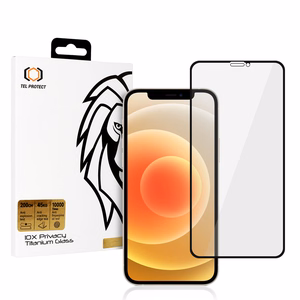 Karkaistu lasi Tel Protect 10X Privacy Titanium iPhone 12/12 Pro:lle