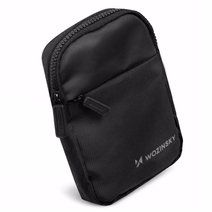Wozinsky WMS-W1 vedenpitävä unisex-miniolkalaukku puhelimelle kahdella lokerolla - musta
