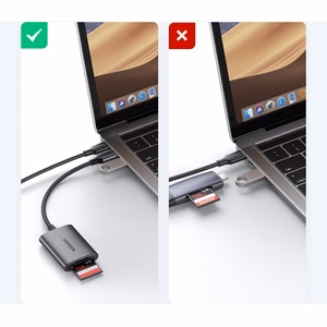 Ugreen CM401 USB-C 5Gb/s SD/TF -kortinlukija - harmaa