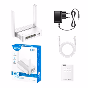 Cudy WR1200E langaton reititin Fast Ethernet kaksitaajuus 2,4 GHz/5 GHz valkoinen