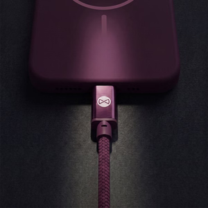 Forever Vibe kaapeli USB-C - USB-C 1,0 m 60W tumma kirsikanpunainen