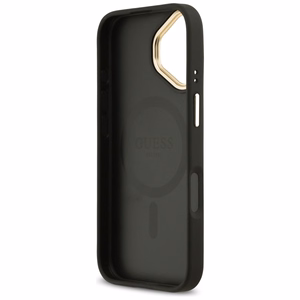 Guess Grained Strass Logo MagSafe Suojakuori iPhone 17:lle - musta