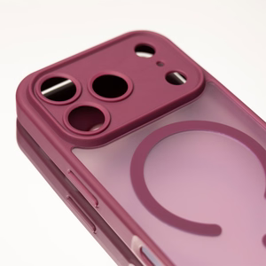 Mag Matt Suojakuori iPhone 16 Pro Max 6,9:lle tummanpunainen kamerasuoja