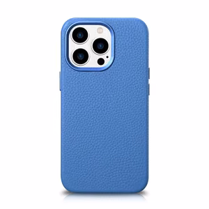 iCarer Litchi Premium Nahkakotelo iPhone 14 Pro Max Magneettinen nahkakotelo MagSafe vaaleansininen (WMI14220712-LB)