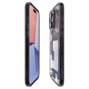 Spigen Ultra Hybrid Mag Suojakuori MagSafella iPhone 15 Pro:lle - Tummanharmaa (Zero One Pattern)