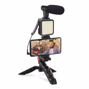 Platinet VLOG phone holder 4in1 (microphone, LED, holder) black