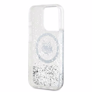 Karl Lagerfeld Liquid Glitter Choupette Head MagSafe suojakuori iPhone 13 Pro / 13:lle - läpinäkyvä