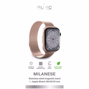 Puro Milanese Stainless Steel Apple Watch Band 38/40/41mm - Pink