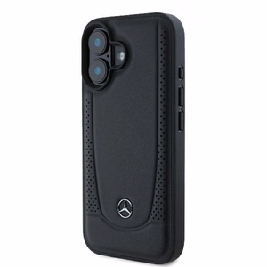 Mercedes Leather Urban Suojakuori iPhone 16 Plus:lle - musta