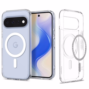 Spigen Ultra Hybrid Mag MagSafe -suojakuori Google Pixel 11 -mallille, läpinäkyvä / valkoinen