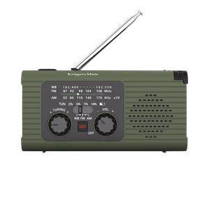 Kruger&Matz kannettava aurinkokäyttöinen SOS-hätäradio, 5000 mAh:n varavirtalähde, taskulamppu ja dynamo