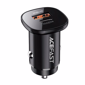 Acefast auton laturi 38W USB Type C / USB, PPS, Power Delivery, Quick Charge 3.0, AFC, FCP musta (B1 black)