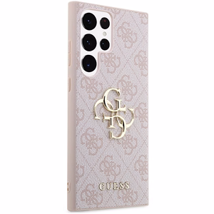 Guess GUHCS23L4GMGPI S23 Ultra S918 vaaleanpunainen/vaaleanpunainen kovakuori 4G Big Metal Logo