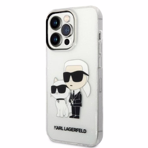 Karl Lagerfeld Glitter Karl&Choupette case for iPhone 14 Pro - transparent