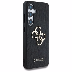 GUESS Suojakuori Samsung S25:lle GUHCS25SPGT4MBK (PU Grained Big 4G and Classic Logo) Musta