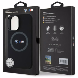 BMW M Silikoninen Printed Ring MagSafe suojakuori iPhone 16:lle - musta