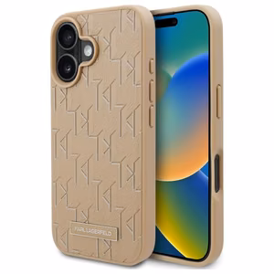 Karl Lagerfeld Hot Stamp MagSafe Suojakuori iPhone 16:lle - Beige