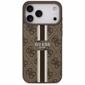 Guess 4G Printed Stripes MagSafe suojakuori iPhone 17 Pro Max:lle ruskea