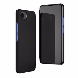 Clear View Case iPhone 16e / 17e:lle läppäkannella - musta