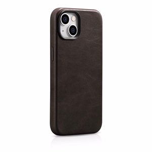 iCarer Öljyvaha Premium Nahkakotelo iPhone 14 Plus Magneettinen nahkakotelo MagSafe ruskea (WMI14220703-BN)