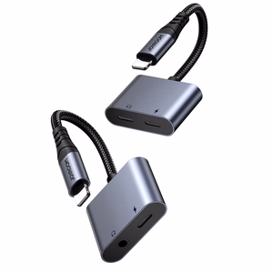 Joyroom SY-L02 Lightning to 2x Lightning DAC adapter 2in1 - black