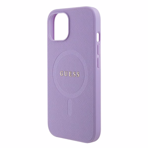 Guess Saffiano MagSafe suojakuori iPhone 15 Plus:lle - violetti