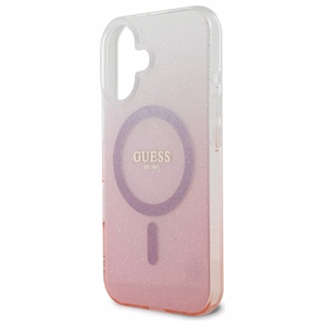 Guess IML Glitter Gradient MagSafe iPhone 16 Suojakuori - Vaaleanpunainen