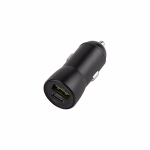 Maxlife MXCC-04 PD QC autolaturi 1x USB-C 1x USB 20W musta + USB-C - Lightning -kaapeli 27W