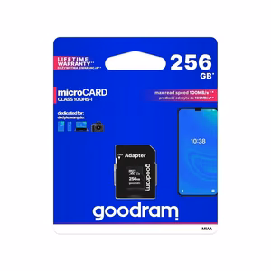 GoodRam muistikortti 256GB microSDXC luokka 10 UHS-I 100 / 10 MB/s + sovitin
