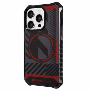 Audi IML Sport MagSafe Suojakuori iPhone 15 Pro 6.1" Musta/Musta Kova Suojakuori AU-IMLMIP15P-RSQ/D2-BK