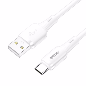 BWOO 3A silikoninen kaapeli X329C USB - USB-C 1m valkoinen