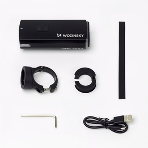 Wozinsky polkupyörän etuvalo USB-C-kaapelilla, 3000 lm – musta