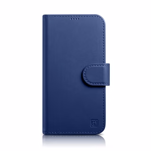 iCarer Lompakko Kotelo 2in1 Cover iPhone 14 Pro Nahka Flip Case Anti-RFID sininen (WMI14220726-BU)