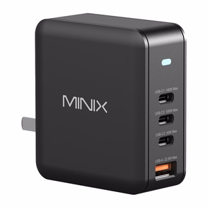 Minix P165 GaN seinälaturi, 3x USB-C ja 1x USB-A -portit