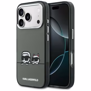 Karl Lagerfeld IML Karl & Choupette Peekaboo Logo MagSafe Suojakuori iPhone 17 Prolle - Musta