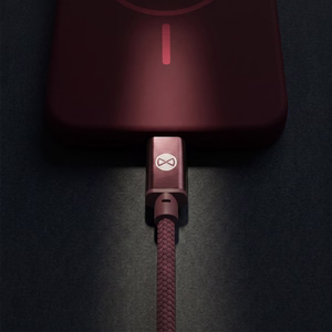 Forever Vibe kaapeli USB-C - USB-C 1,0 m 60W viininpunainen