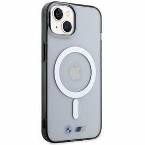 BMW Silver Ring MagSafe Suojakuori iPhone 14 Plus:lle - läpinäkyvä