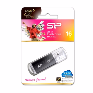 SILICON POWER Blaze B02 USB-muistitikku 16 GB USB Type-A 3.2 Gen 1 (SP016GBUF3B02V1K) musta