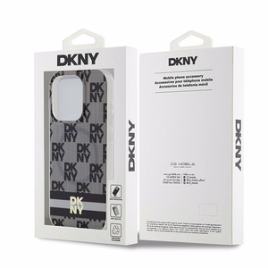 DKNY IML Ruudullinen Mono-kuvio ja Painetut Raidat MagSafe Suojakuori iPhone 13 Pro / 13:lle - musta