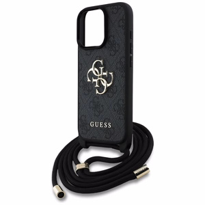 Guess suojakuori iPhone 16 Pro Max:lle GUHCP16XP4GMGCRK (CBDY PU 4G Big Logo W/Cord Strap) - musta